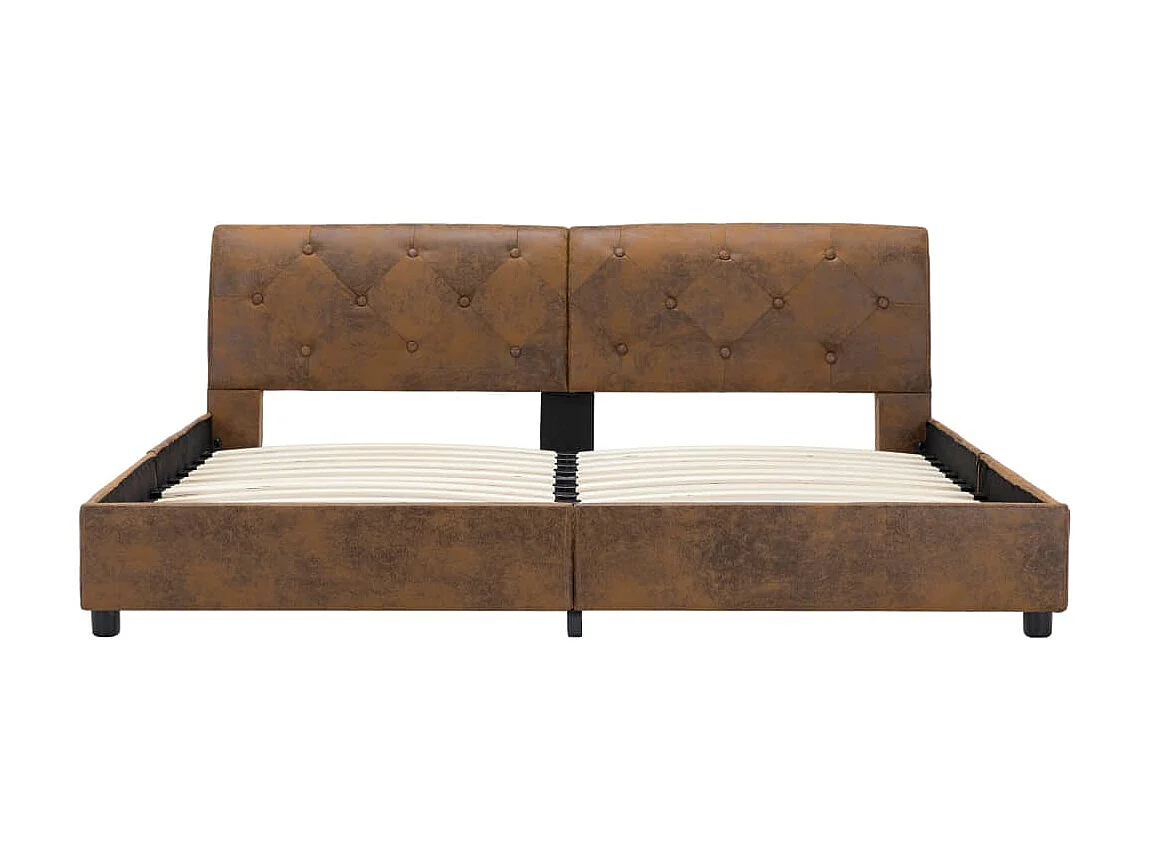 Bedframe kunstsuède bruin 160x200 cm NL78836
