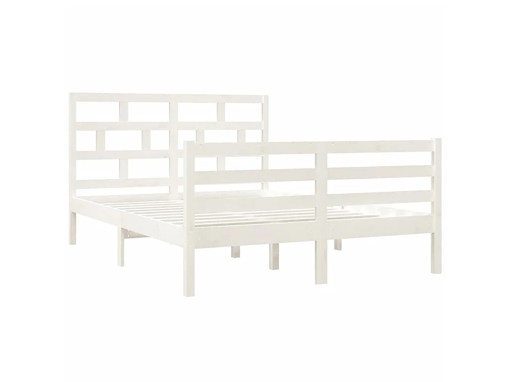 Bedframe massief hout wit 135x190 cm NL98138