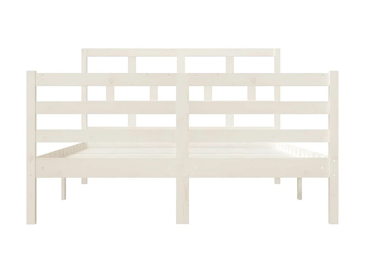Bedframe massief hout wit 135x190 cm NL98138