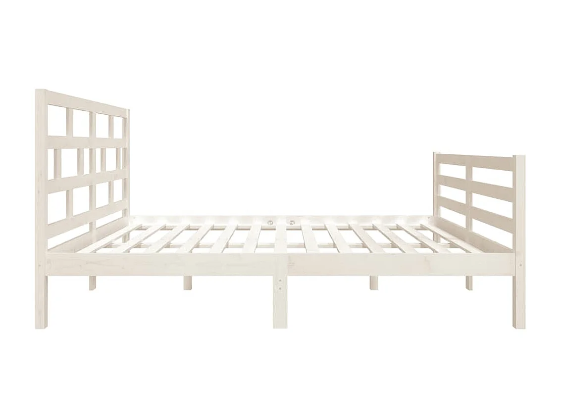 Bedframe massief hout wit 135x190 cm NL98138