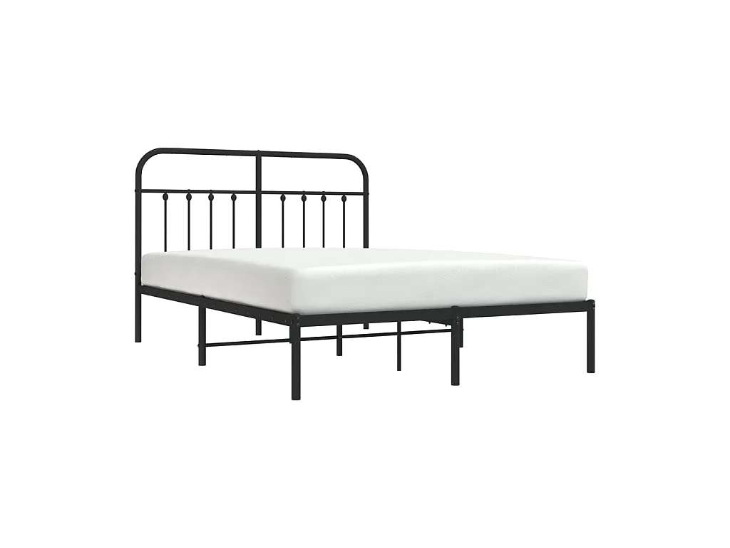 Cama 140x190 cm con cabecero metal negro ES10410