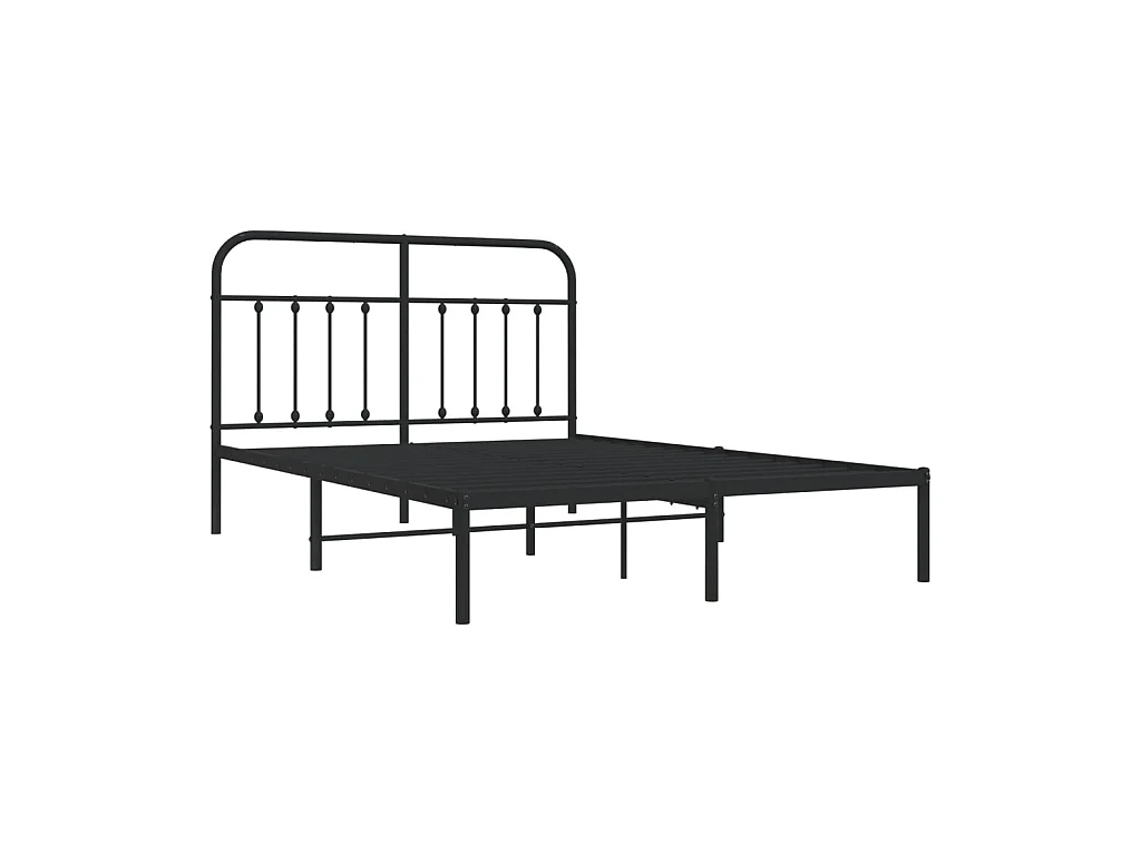 Cama 140x190 cm con cabecero metal negro ES10410
