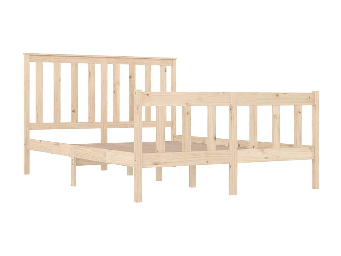 Lit-135x190 cm bois de pin massif double EGGB92329