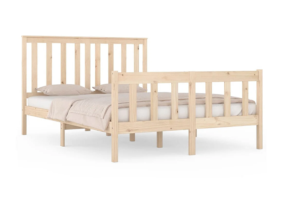 Lit-135x190 cm bois de pin massif double EGGB92329