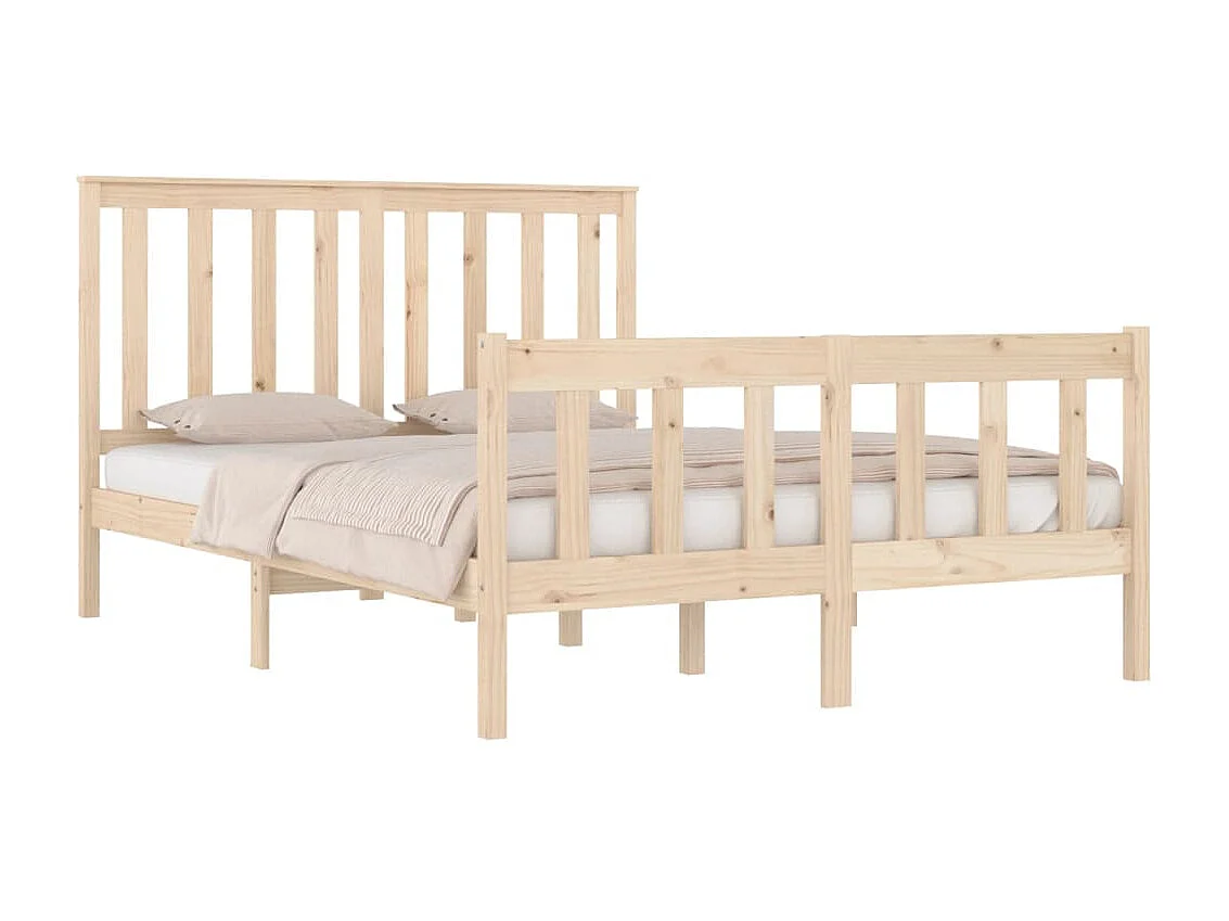 Lit-135x190 cm bois de pin massif double EGGB92329