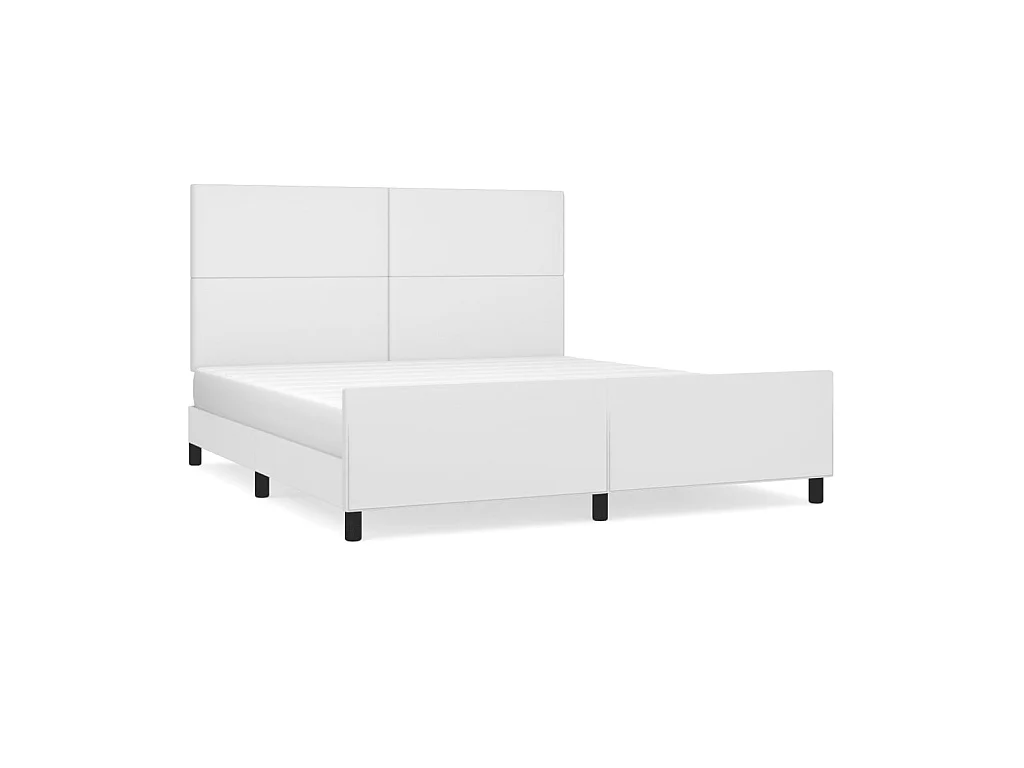Lit-160x200 cm avec tête de lit Blanc Similicuir EGGB49567