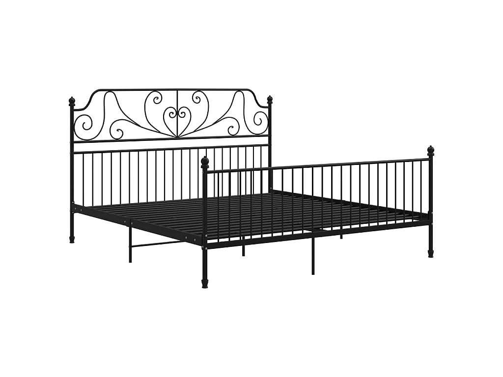 Cama 180x200 cm metal preto PT398572