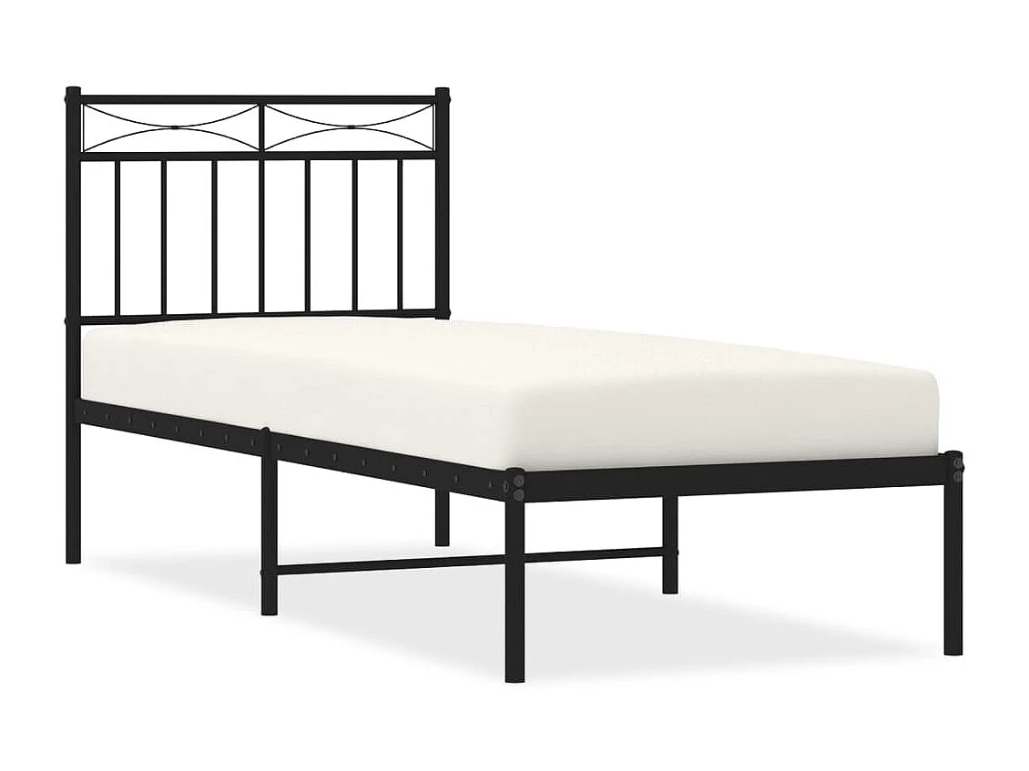 Cama com cabeceira 75x190 cm metal preto PT195284