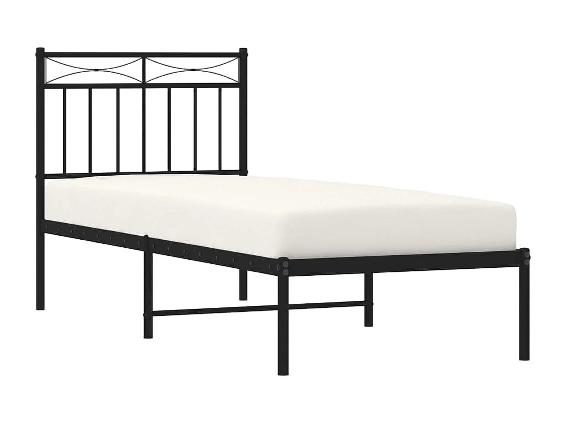 Cama com cabeceira 75x190 cm metal preto PT195284