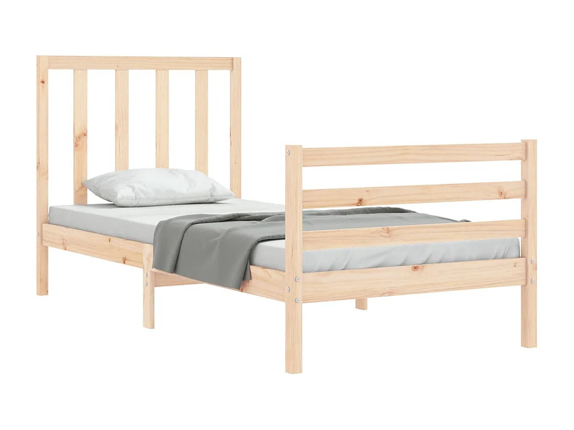 Cama com cabeceira 90x200 cm madeira maciça PT751824