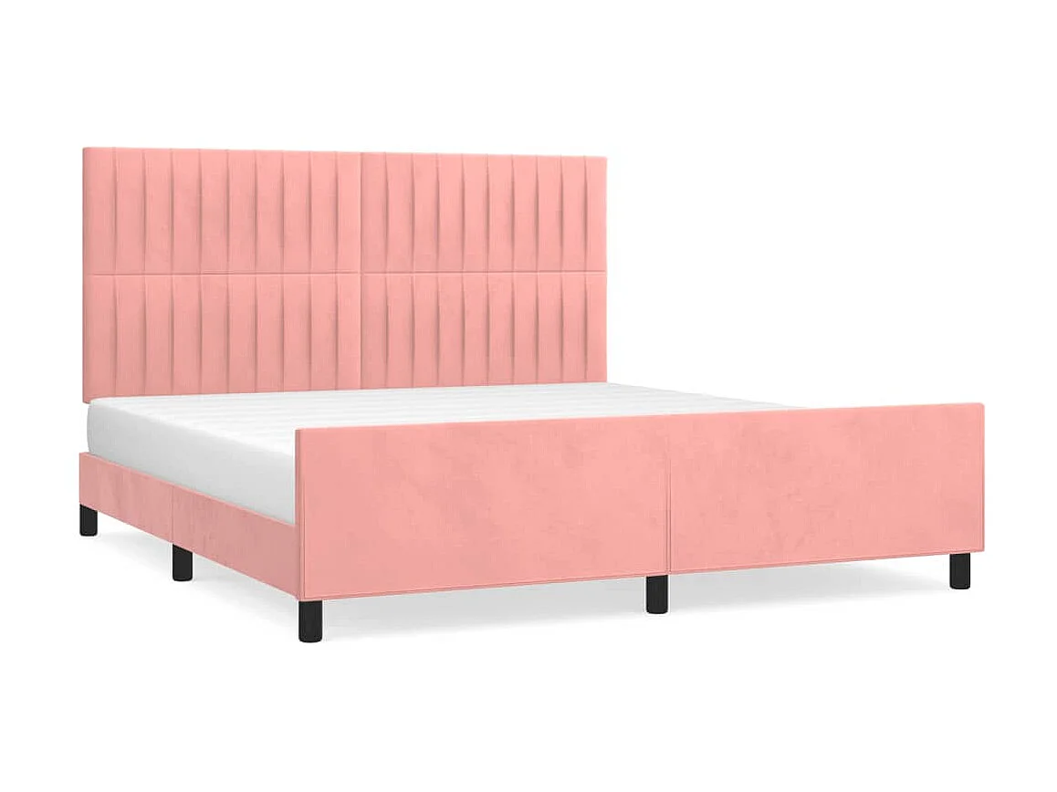 Lit-180x200 cm avec tête de lit Rose Velours EGGB82201