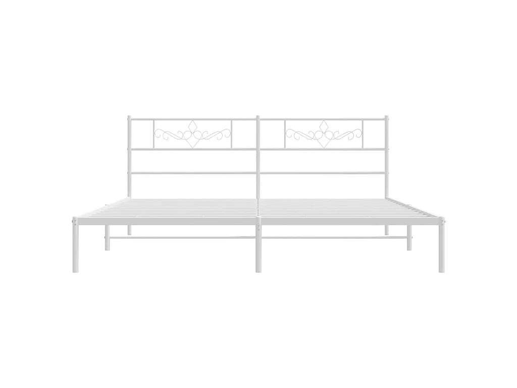 Cama com cabeceira 193x203 cm metal branco PT778052