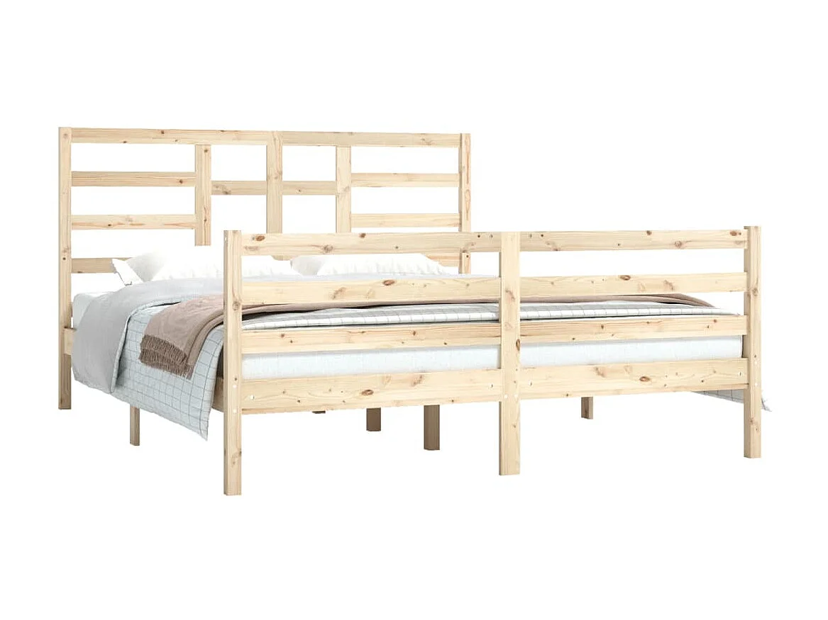 Lit-160x200 cm Bois massif EGGB28474