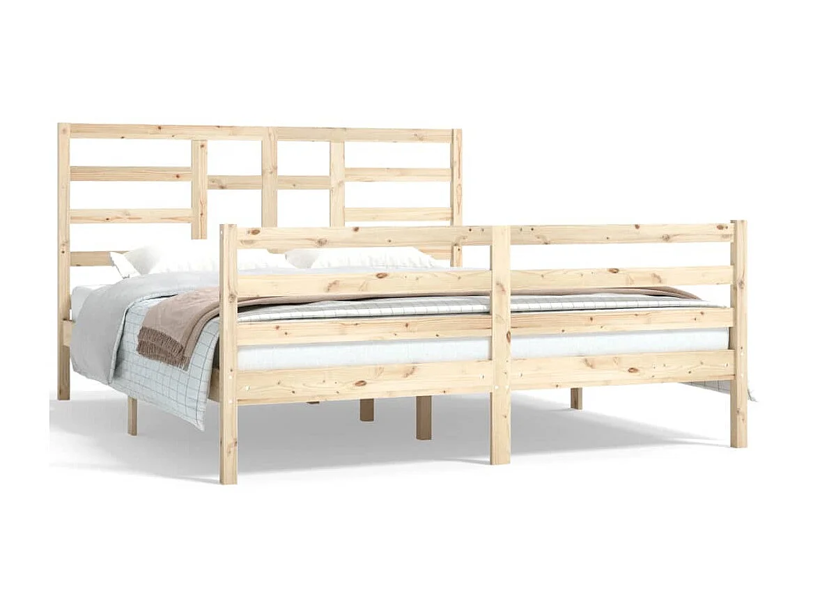 Lit-160x200 cm Bois massif EGGB28474