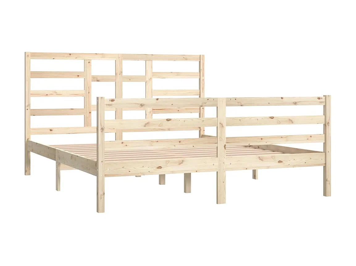 Lit-160x200 cm Bois massif EGGB28474