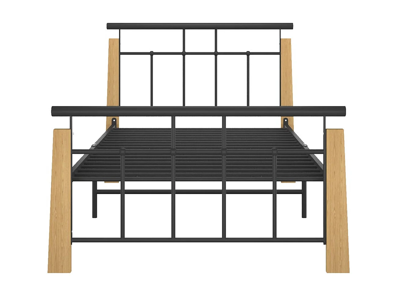 Lit-90x200 cm Métal et bois de chêne massif EGGB82166