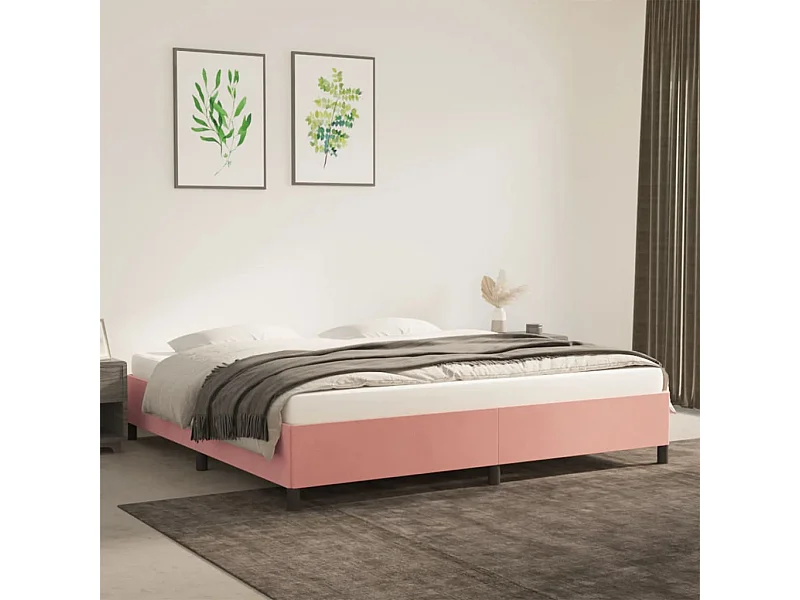 Bedframe fluweel roze 200x200 cm NL11446