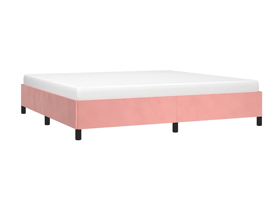 Cama 200x200 cm veludo rosa PT559375
