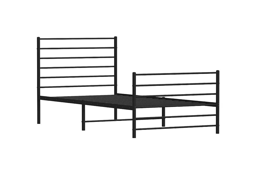 Cama com cabeceira e pés 107x203 cm metal preto PT385524