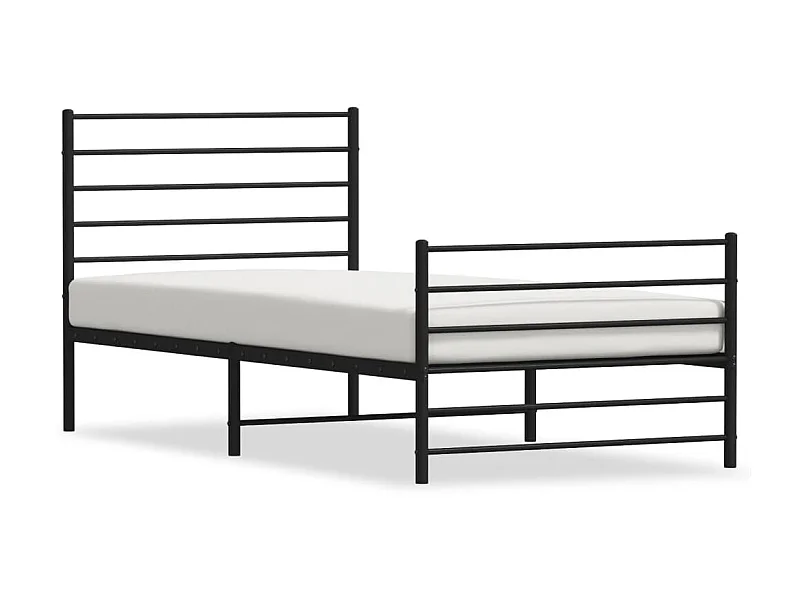 Cama com cabeceira e pés 107x203 cm metal preto PT385524