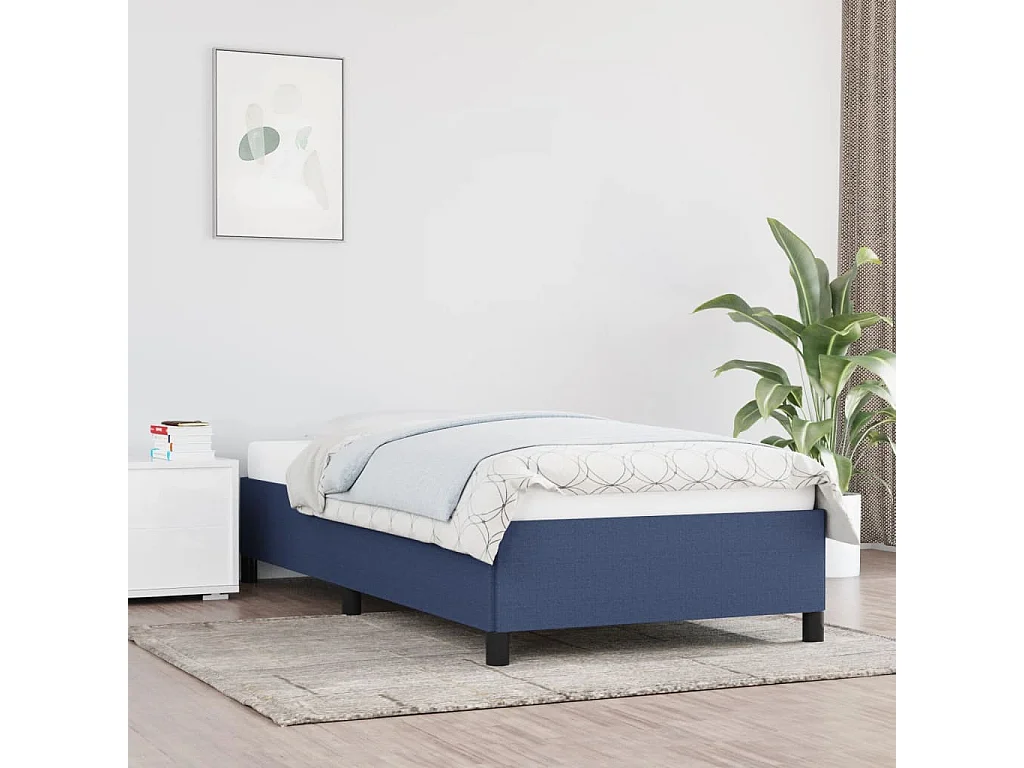Lit-90x190 cm Bleu Tissu EGGB37929