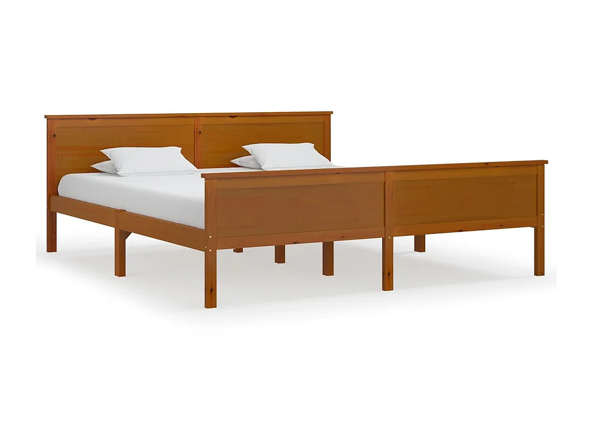 Bedframe massief grenenhout honingbruin 180x200 cm NL33858