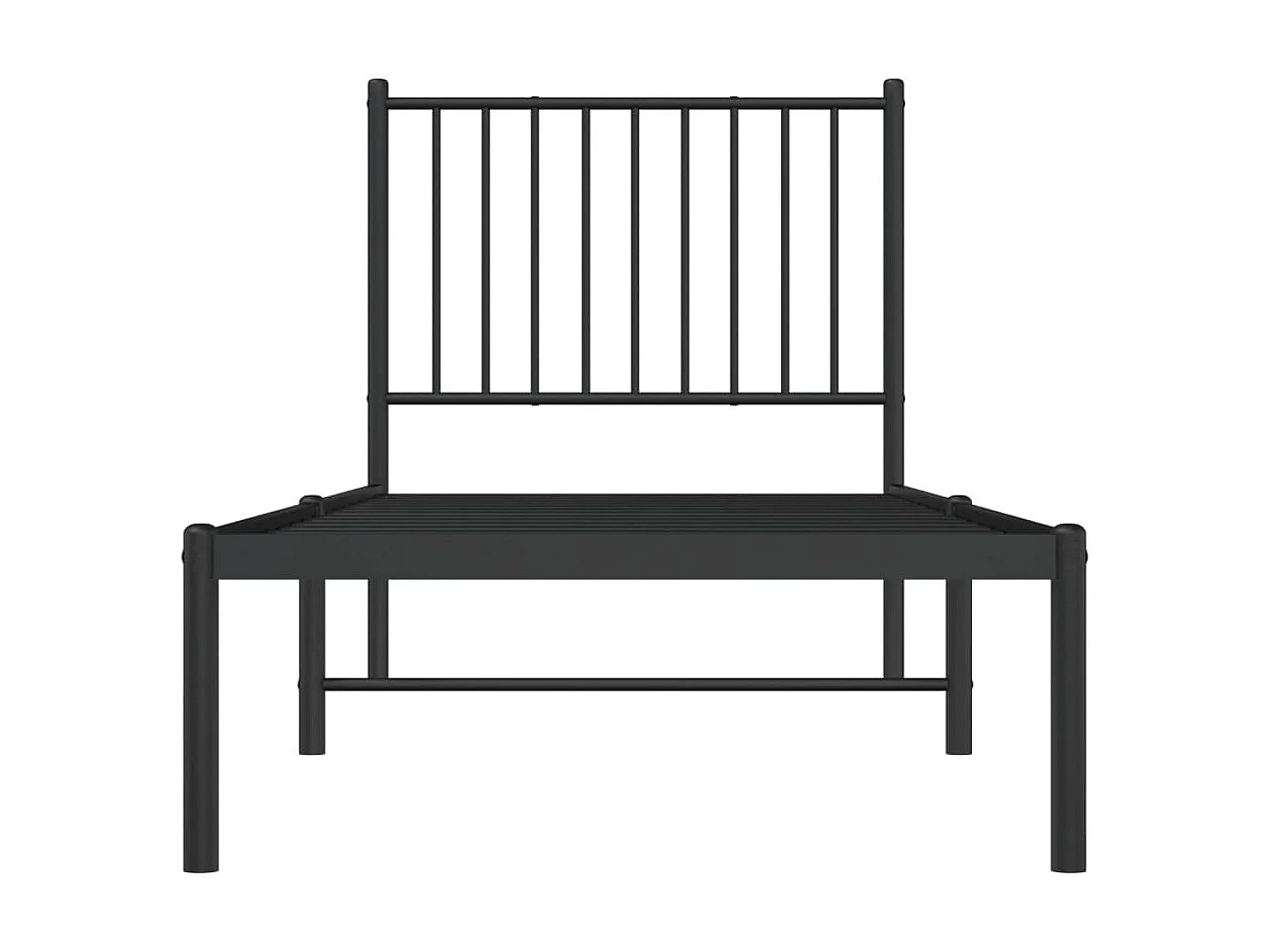 Lit-80x200 cm métal avec tête de lit noir EGGB81613