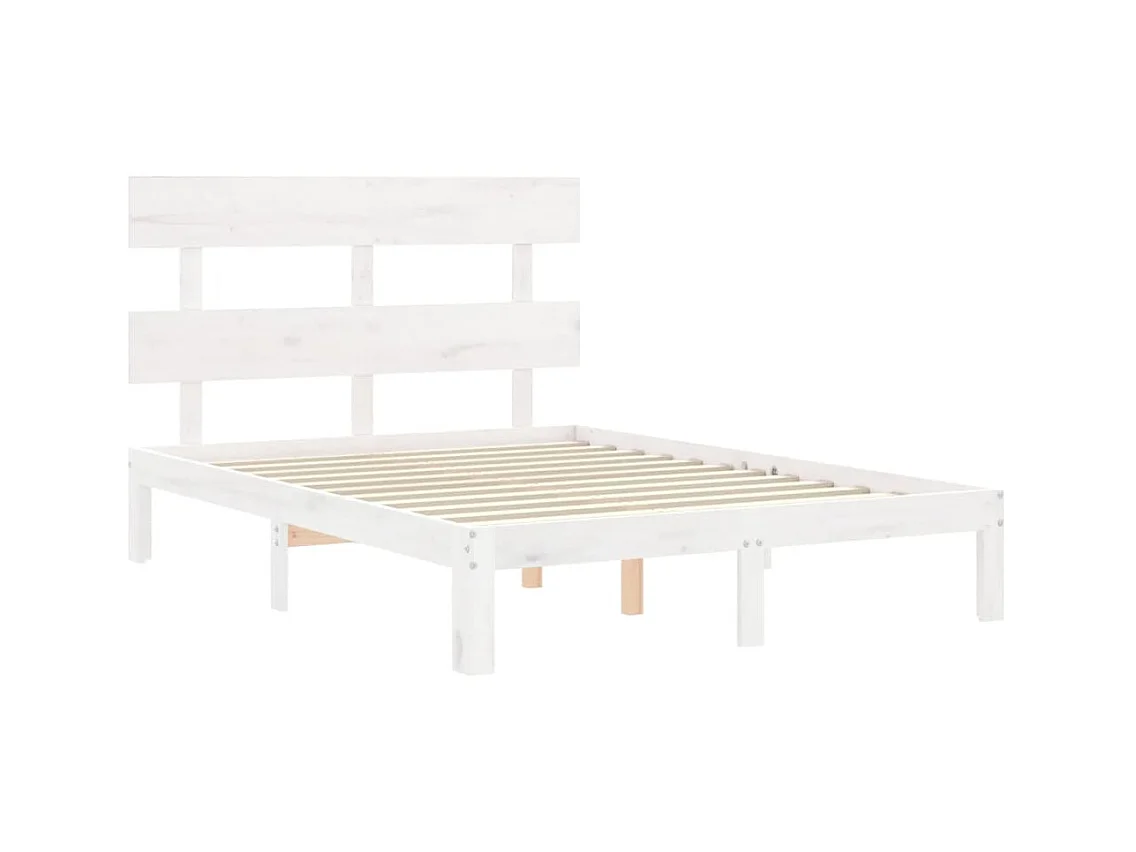 Lit-120x200 cm avec tête de lit blanc bois massif EGGB23163