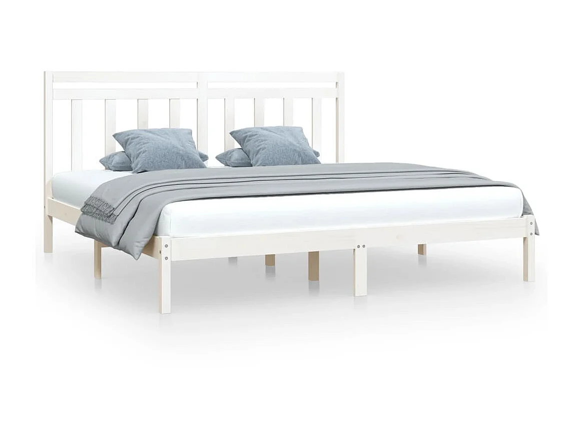 Cama 200x200 cm madeira maciça branco PT709808