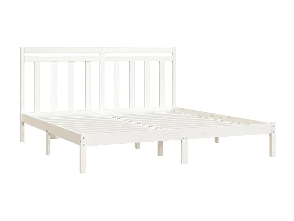 Cama 200x200 cm madeira maciça branco PT709808