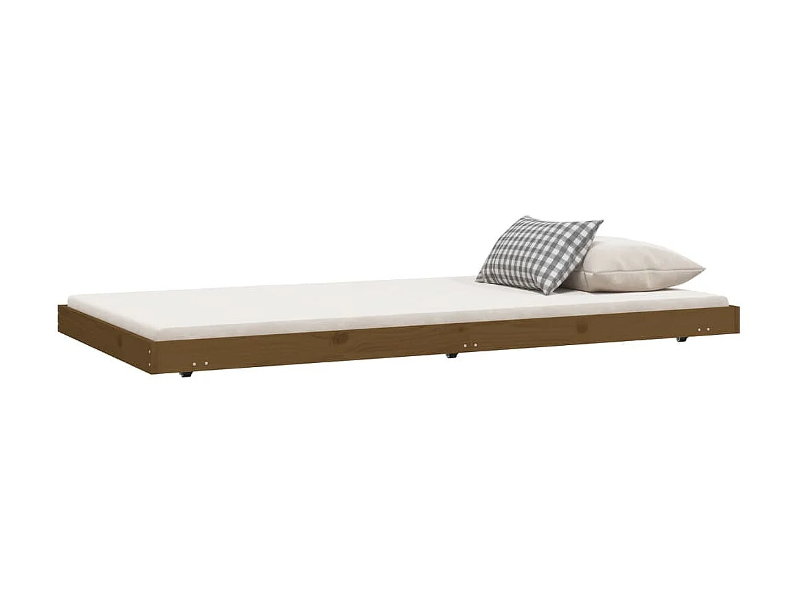 Bedframe massief grenenhout honingbruin 100x200 cm NL85415