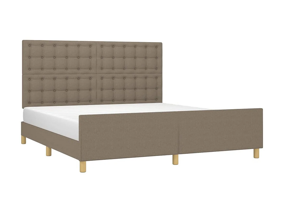 Lit-160x200 cm avec tête de lit Taupe Tissu EGGB27074