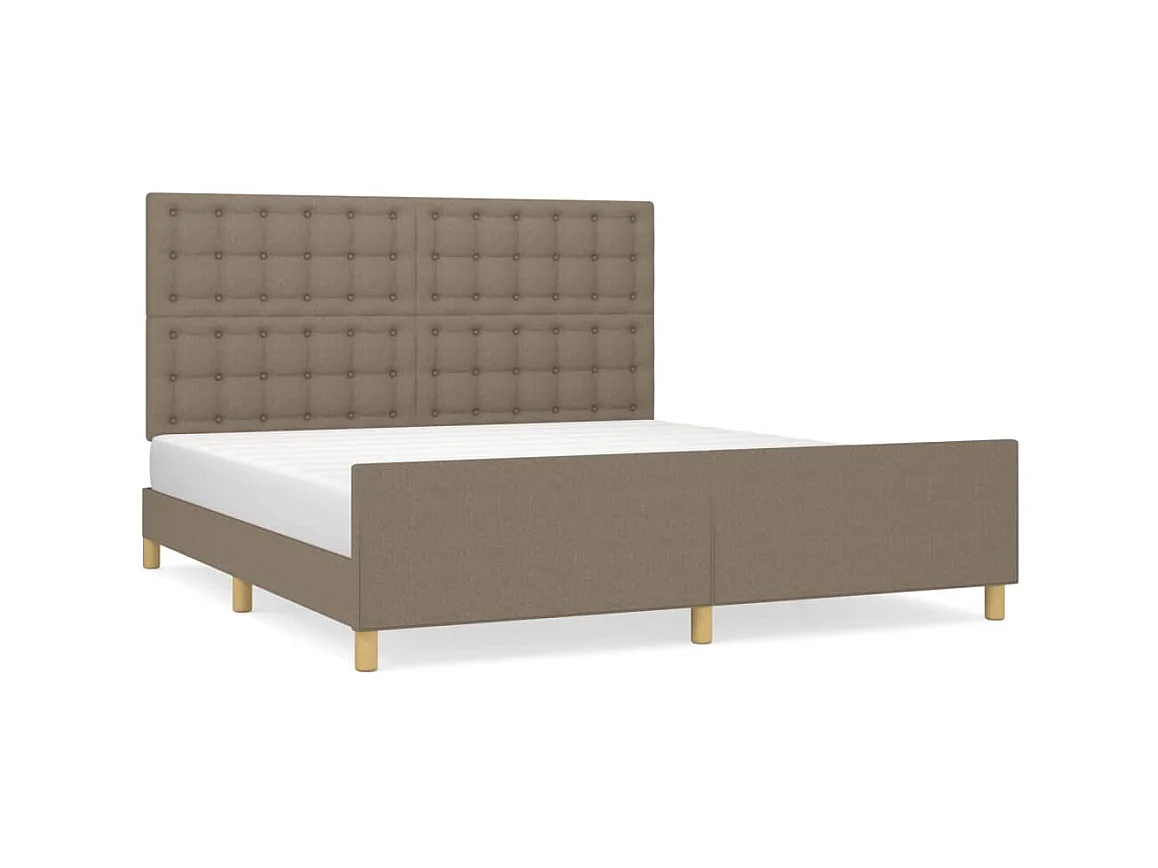 Lit-160x200 cm avec tête de lit Taupe Tissu EGGB27074