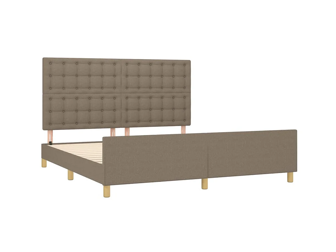 Lit-160x200 cm avec tête de lit Taupe Tissu EGGB27074