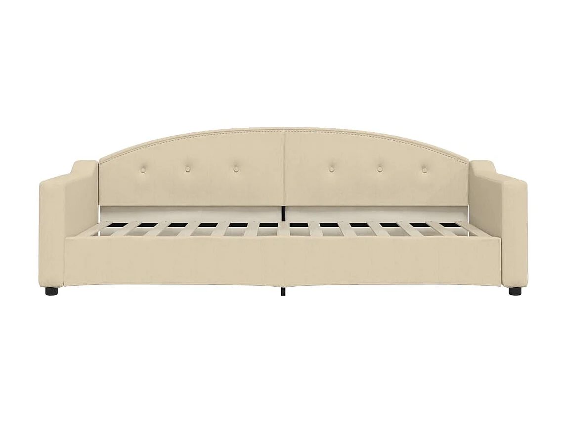 Cama de solteiro 90x200 cm tecido cor creme PT771153