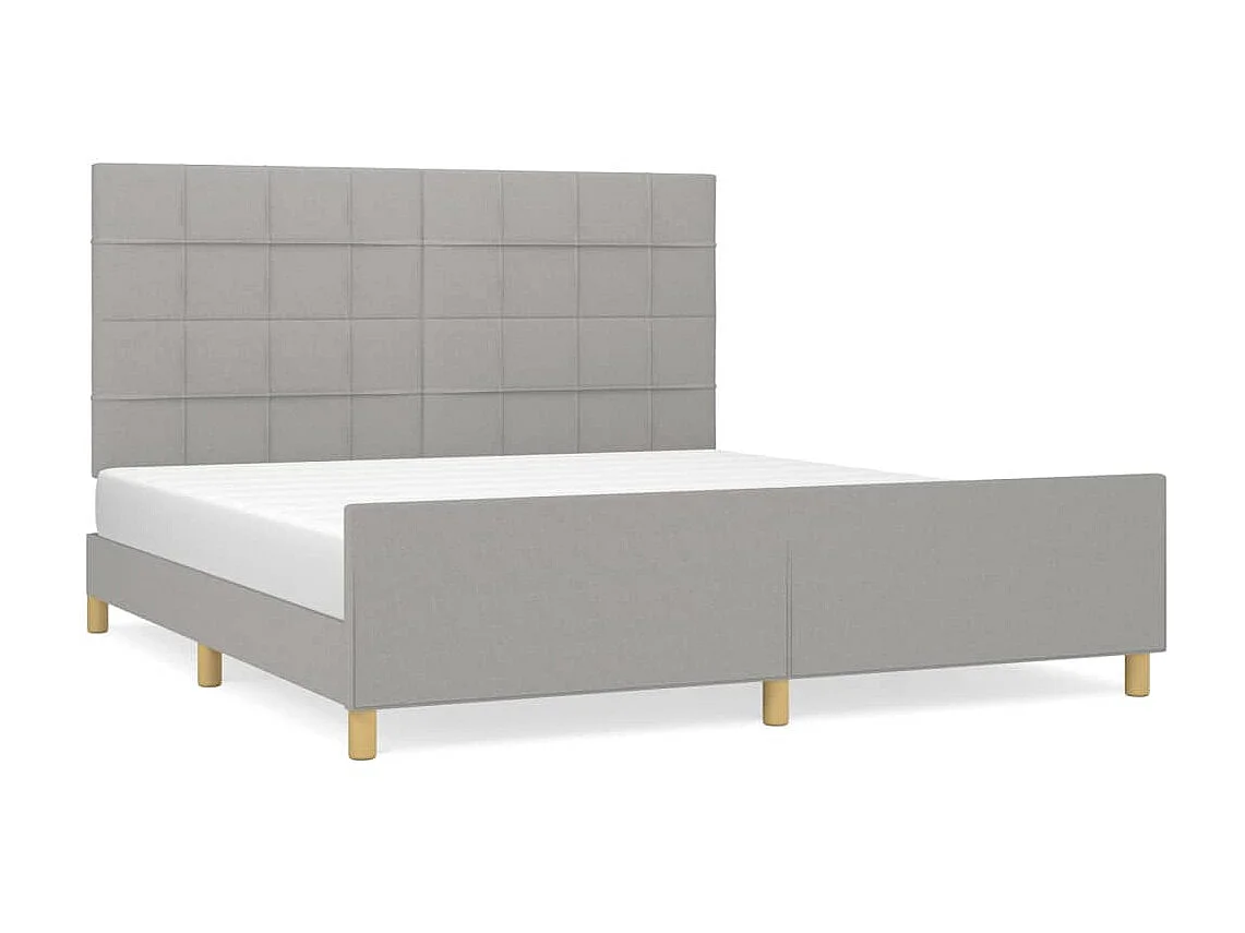 Bedframe met hoofdeinde stof lichtgrijs 160x200 cm NL68386
