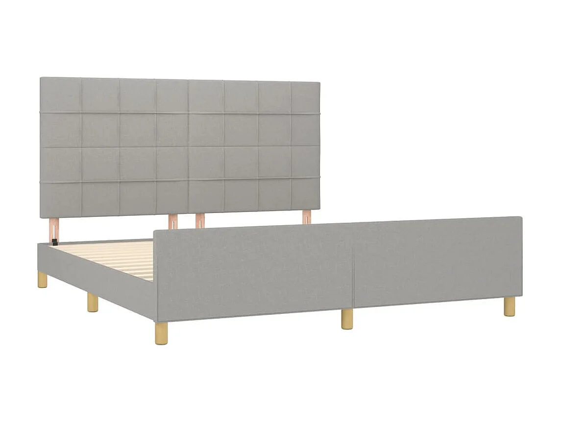 Bedframe met hoofdeinde stof lichtgrijs 160x200 cm NL68386