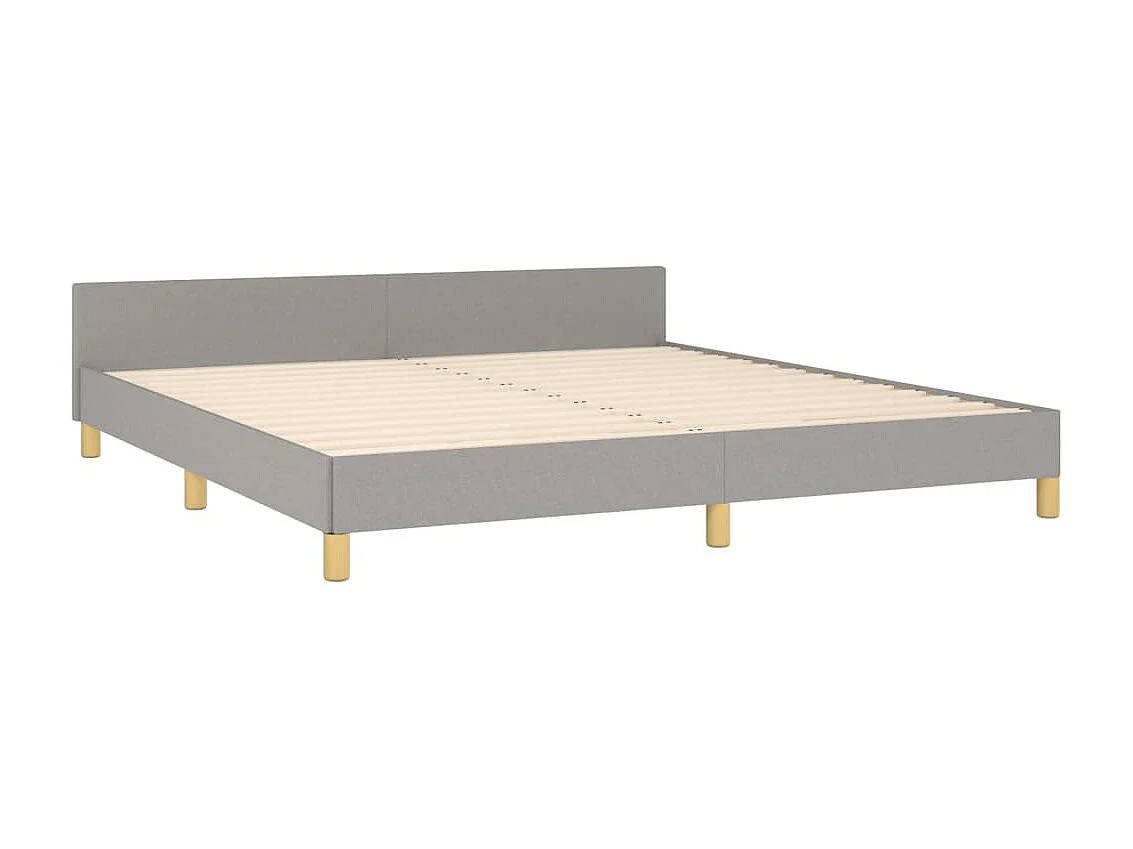 Bedframe met hoofdeinde stof lichtgrijs 160x200 cm NL68386
