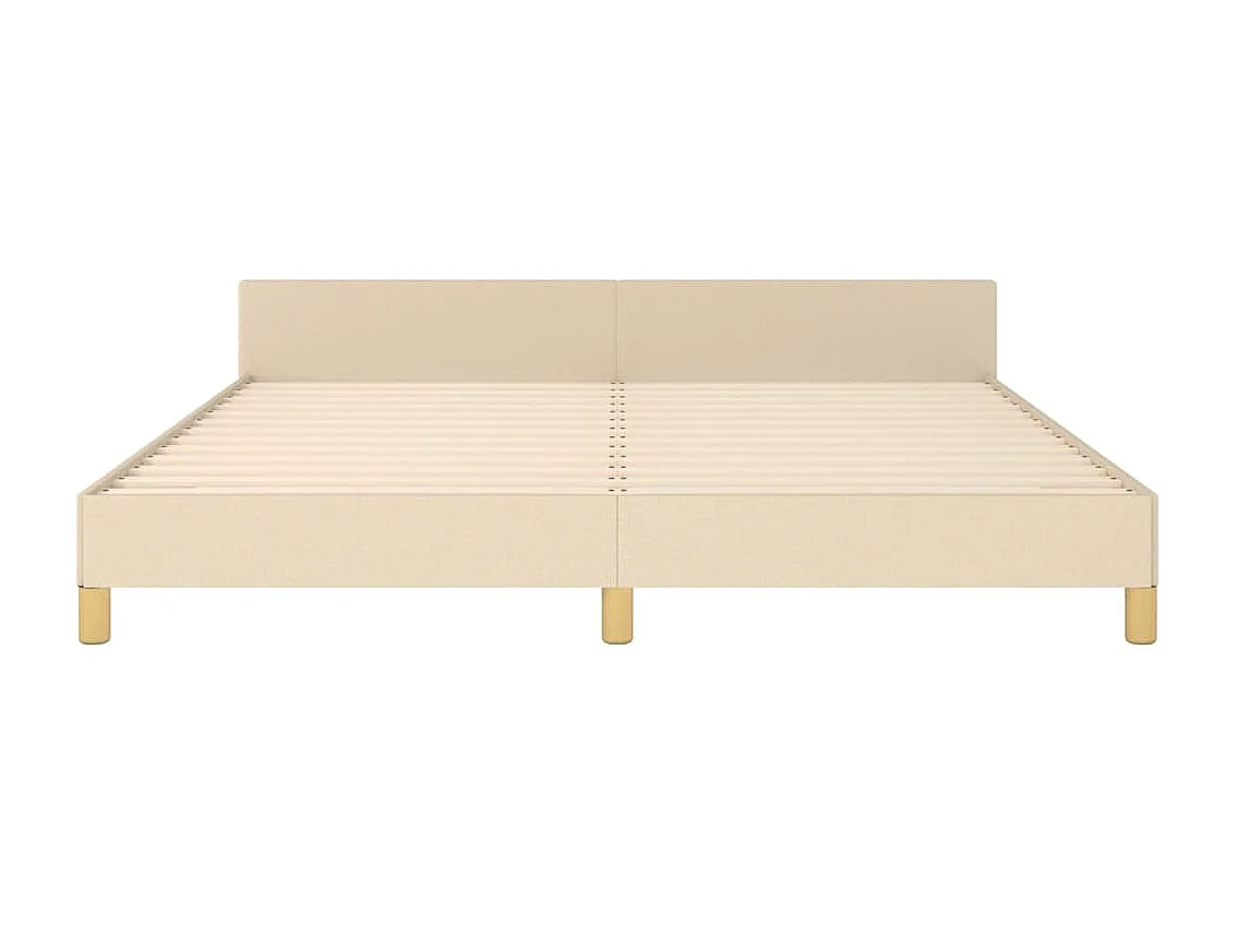 Lit-160x200 cm avec tête de lit Crème Tissu EGGB96443