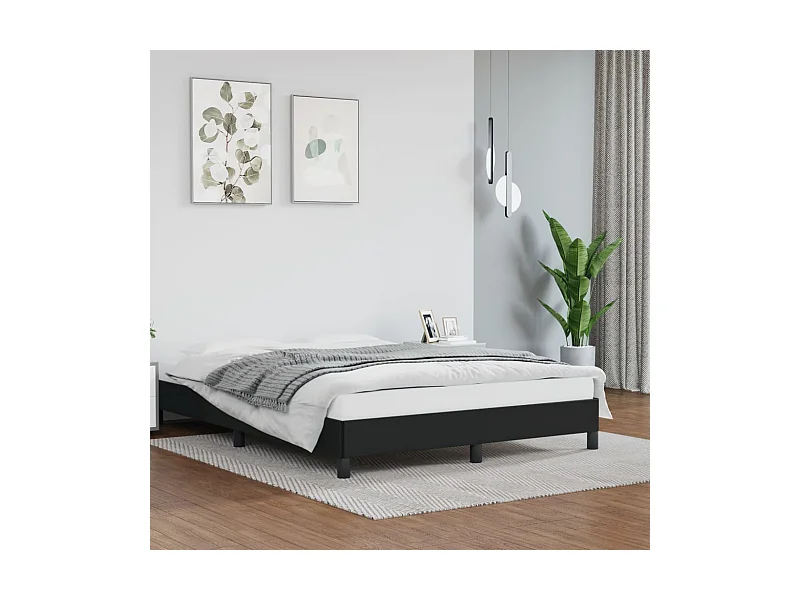 Lit-140x190 cm Noir Similicuir EGGB60440