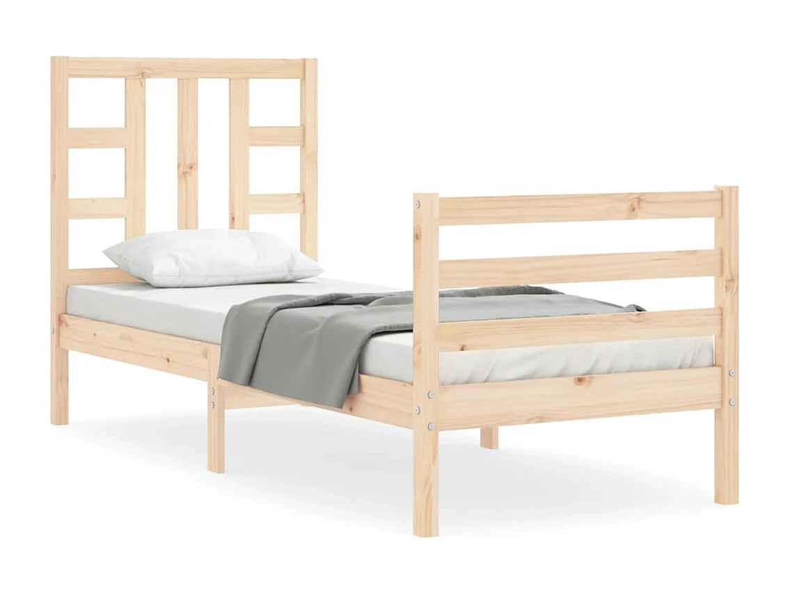 Cama 75x190 cm individual con cabecero madera maciza ES46470