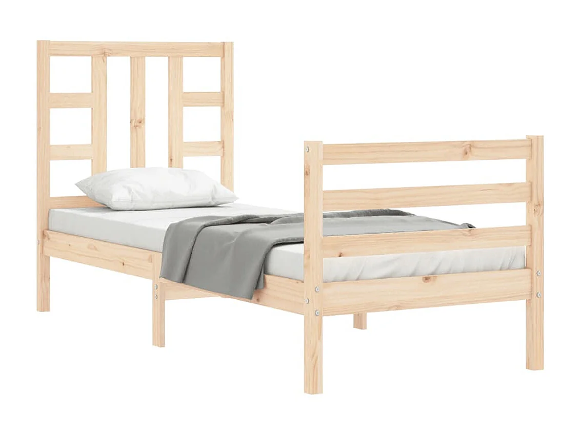 Cama de solteiro pequena c/ cabeceira madeira maciça PT628051