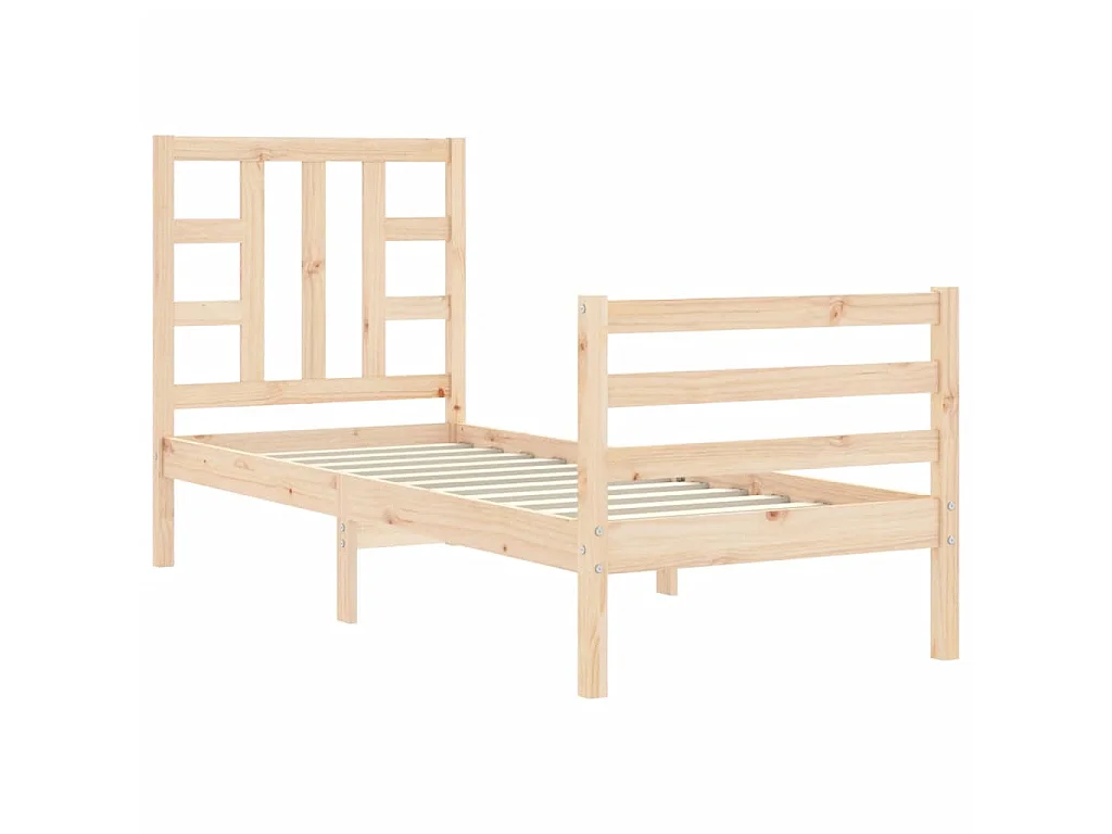 Cama de solteiro pequena c/ cabeceira madeira maciça PT628051