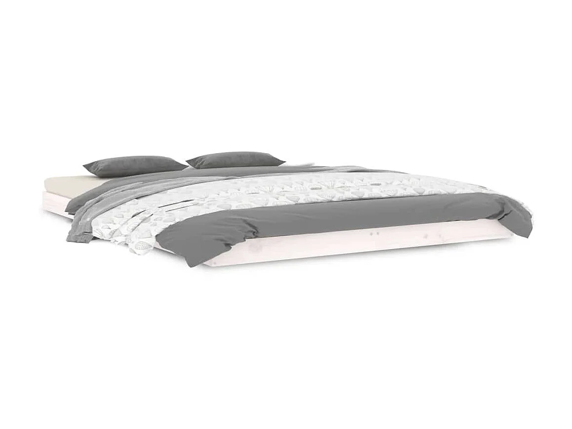 Cama 140x190 cm de madera maciza de pino blanco ES42450