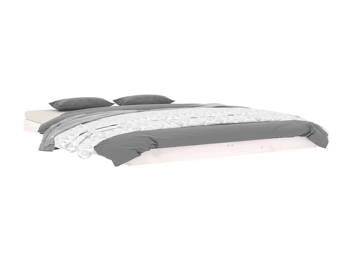 Lit-140x190 cm blanc bois de pin massif EGGB25903