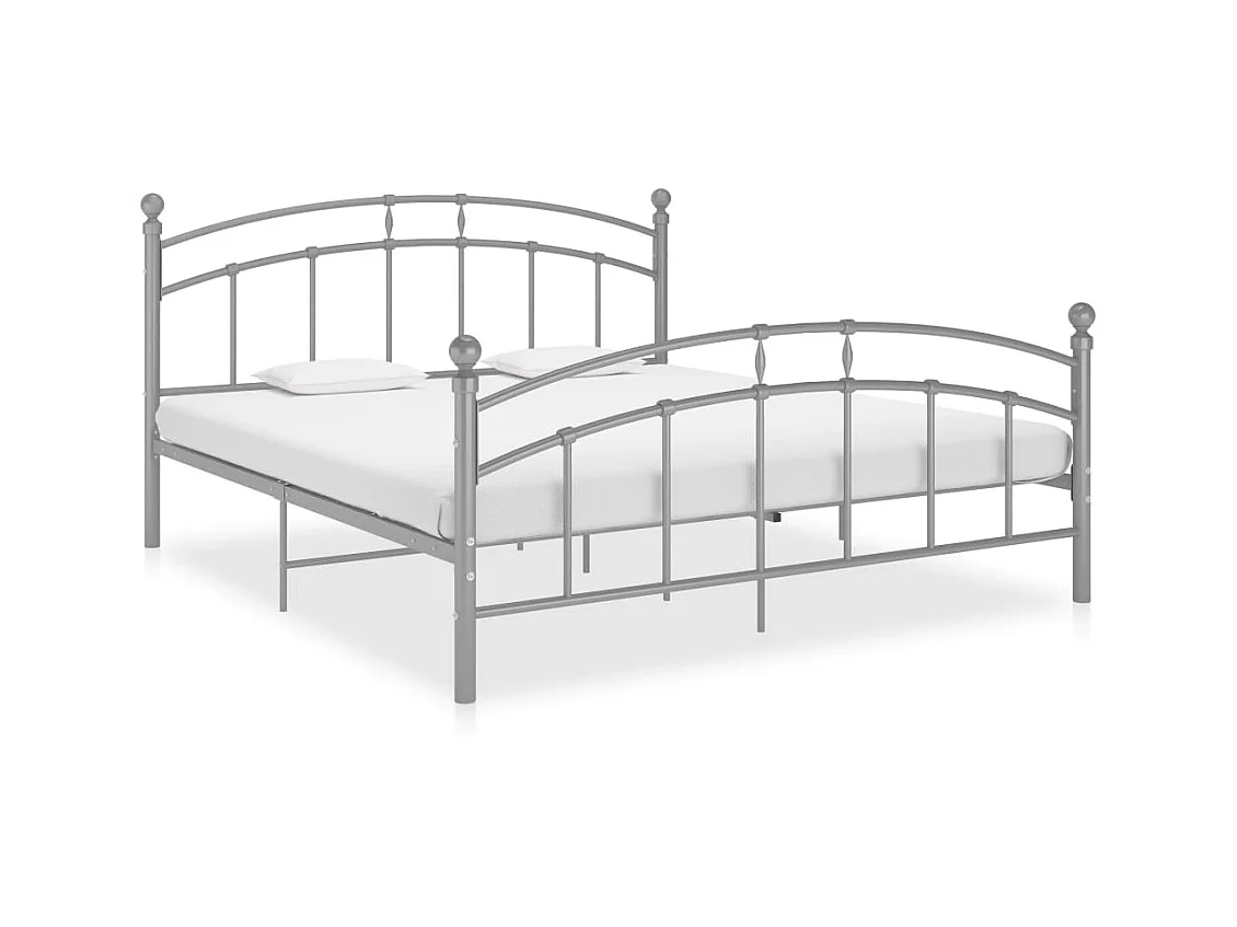 Lit-140x200 cm Gris Métal EGGB11950