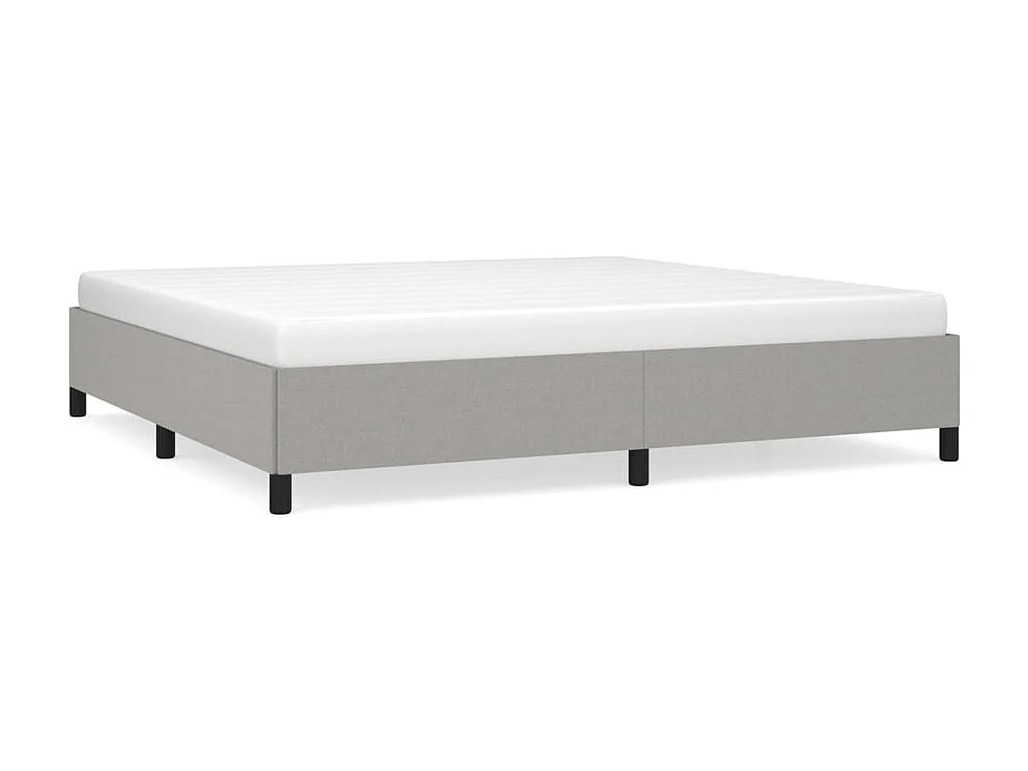 Cama 200x200 cm tecido cinzento-claro PT510000