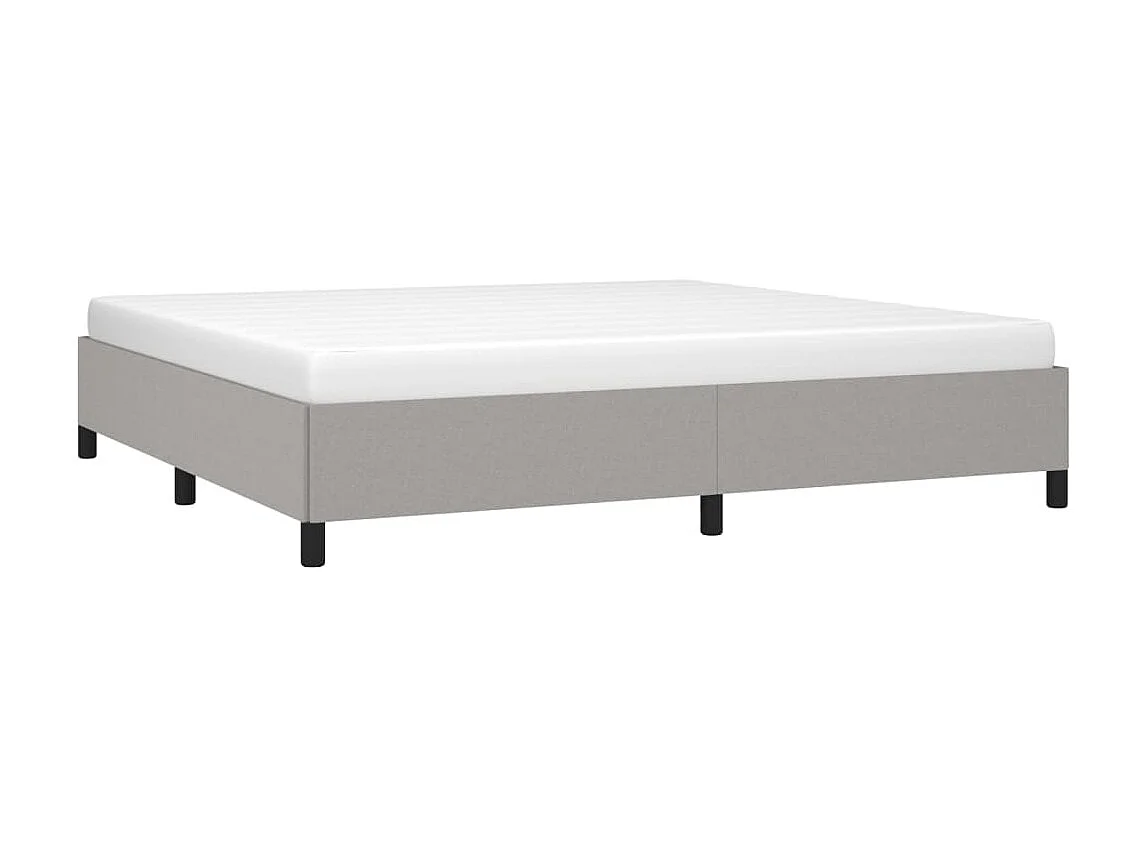 Cama 200x200 cm tecido cinzento-claro PT510000