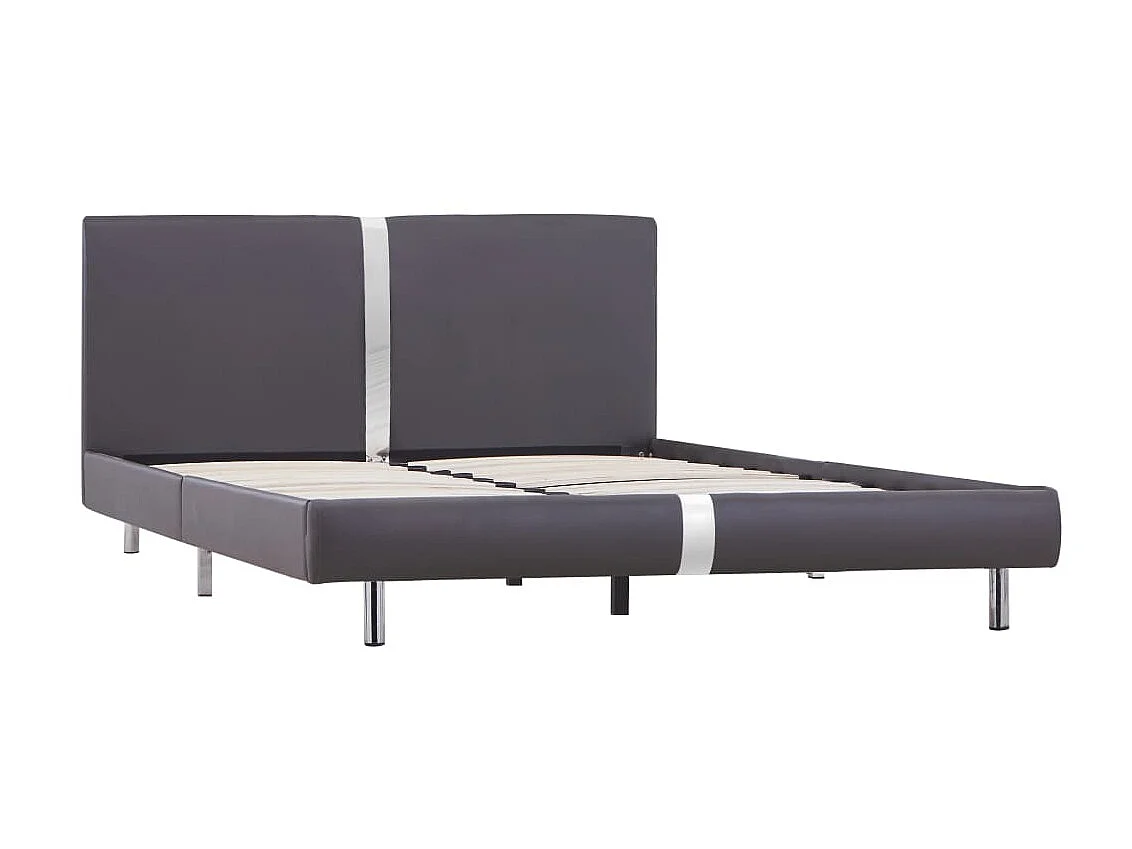 Lit-140x200 cm Gris Similicuir EGGB81325