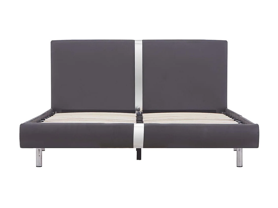 Lit-140x200 cm Gris Similicuir EGGB81325